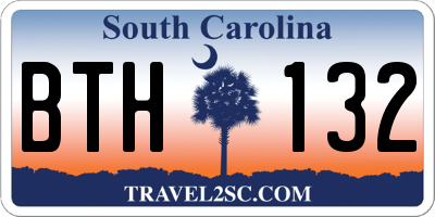 SC license plate BTH132
