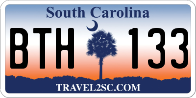 SC license plate BTH133