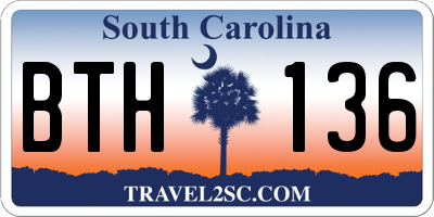 SC license plate BTH136