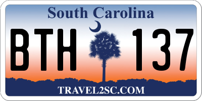 SC license plate BTH137