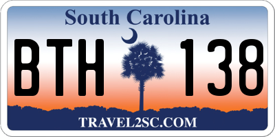 SC license plate BTH138