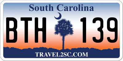 SC license plate BTH139