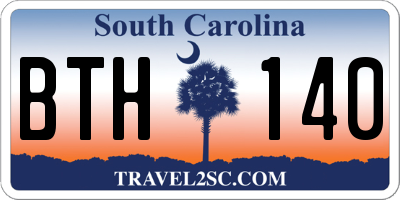 SC license plate BTH140