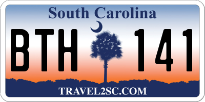 SC license plate BTH141