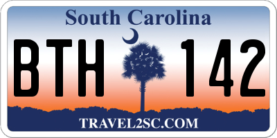 SC license plate BTH142