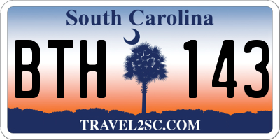 SC license plate BTH143