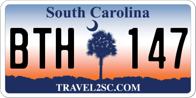 SC license plate BTH147