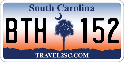 SC license plate BTH152