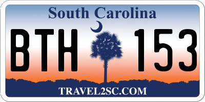 SC license plate BTH153