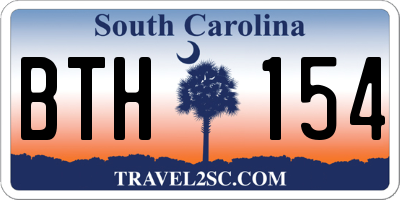 SC license plate BTH154