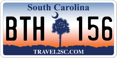 SC license plate BTH156