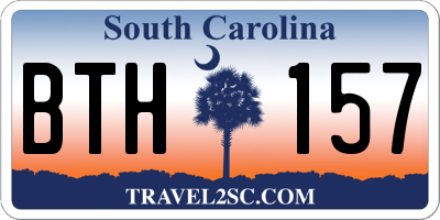 SC license plate BTH157