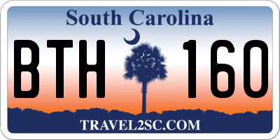 SC license plate BTH160