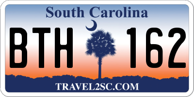 SC license plate BTH162
