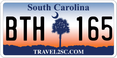 SC license plate BTH165