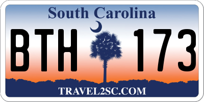 SC license plate BTH173