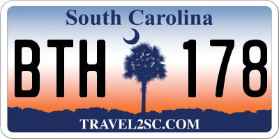 SC license plate BTH178