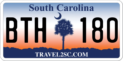 SC license plate BTH180