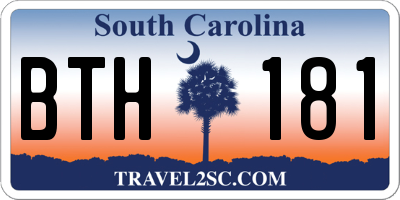 SC license plate BTH181