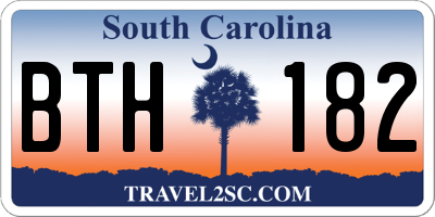 SC license plate BTH182