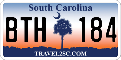 SC license plate BTH184