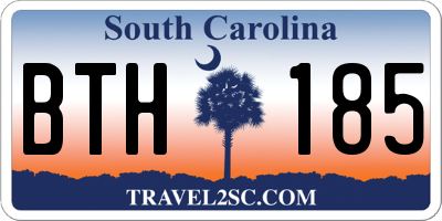 SC license plate BTH185