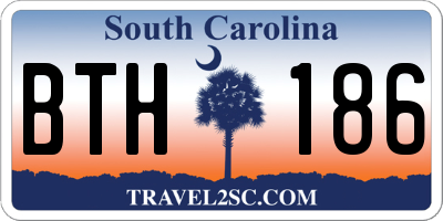 SC license plate BTH186