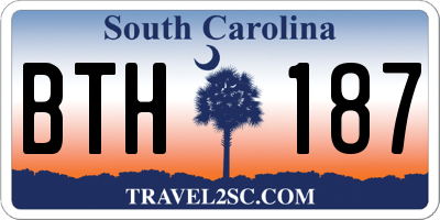 SC license plate BTH187