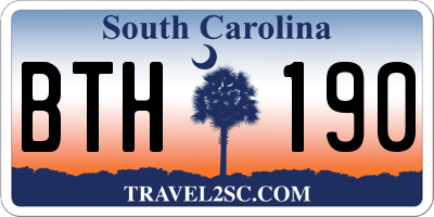 SC license plate BTH190