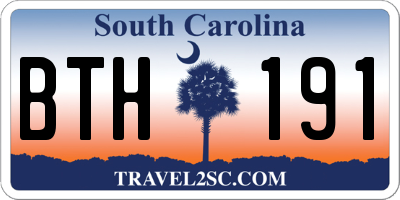 SC license plate BTH191