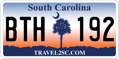 SC license plate BTH192