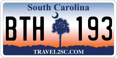 SC license plate BTH193