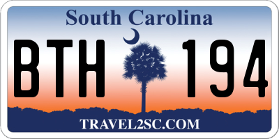SC license plate BTH194