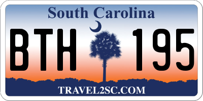 SC license plate BTH195