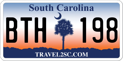 SC license plate BTH198