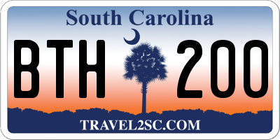 SC license plate BTH200