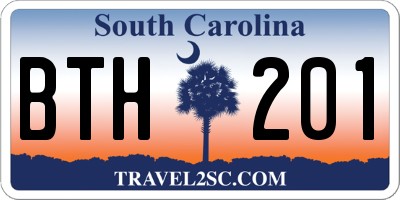 SC license plate BTH201