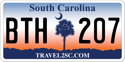 SC license plate BTH207