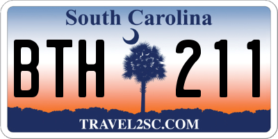 SC license plate BTH211