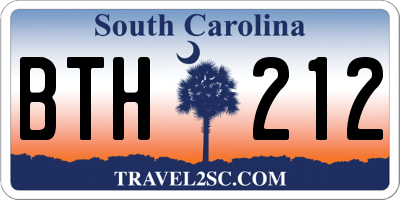 SC license plate BTH212