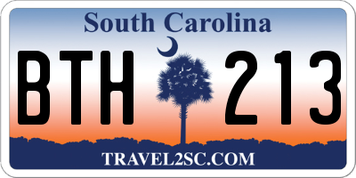 SC license plate BTH213
