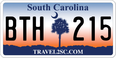 SC license plate BTH215
