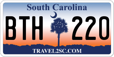SC license plate BTH220
