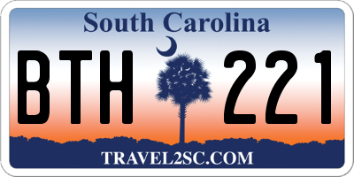 SC license plate BTH221