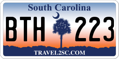 SC license plate BTH223