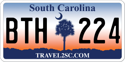 SC license plate BTH224