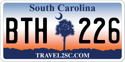 SC license plate BTH226