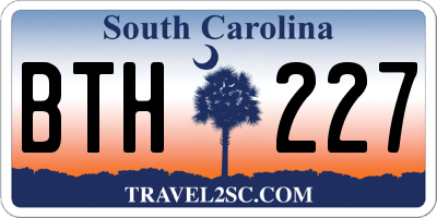 SC license plate BTH227