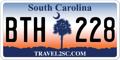 SC license plate BTH228