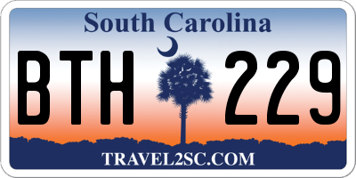 SC license plate BTH229